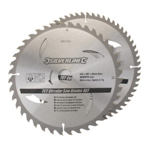 Hartmetall- Kreissägeblätter mit 40/60 Zähnen, 250×30, Reduzierstücke, 2er Pack