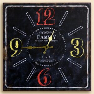 Nostalgische Wanduhr mit farbigen Ziffern, 40&#2...