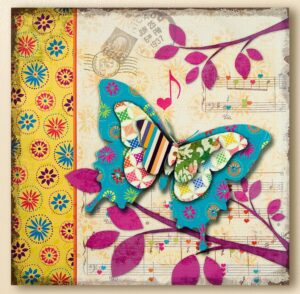 GILDE Wandbild Butterfly 3D Effekt, 60x60x2,5 cm