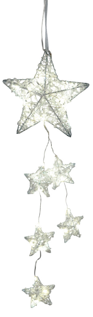 LED Fensterdeko Weihnachten Metall-Stern-Girland...
