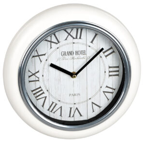 antike Wanduhr aus Metall mit römischen Ziffern...