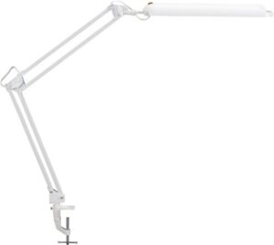 Schreibtischlampe Metall/Ku.weiß H.max.450mm m.Tischklemme m.LED