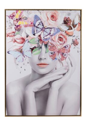 extravagantes Leinwandbild Frau mit Schmetterlin...