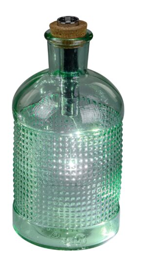 LED Flasche Flaschenlicht Weinflasche Sonnenflasche Sommerdeko Partydeko Partylicht zum stellen Tischdeko Deko-Licht Glas grün 10x22cm