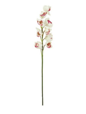 Cymbidiumzweig, weiß-pink, 90cm, Kunstpflanze
